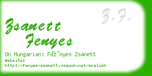 zsanett fenyes business card